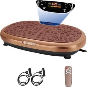 EILISON FitMaxx 3D XL Vibration Plate Exercise Machine - Whole Body Workout Vibration Platform w/Loop Bands - Lymphatic Drainage Machine for Weight Loss, Shaping, Wellness, Recovery